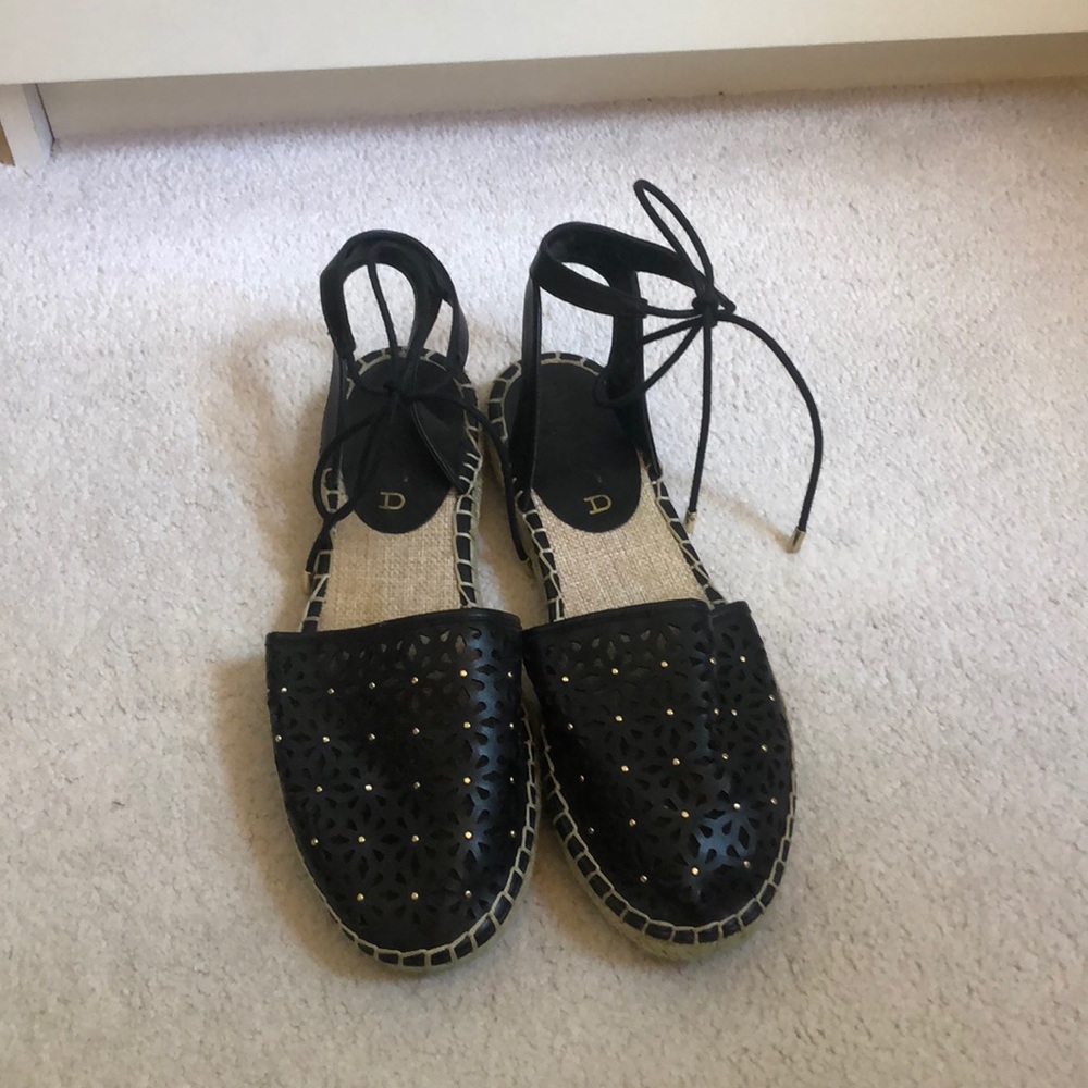 Black espadrilles w/ ankle tie